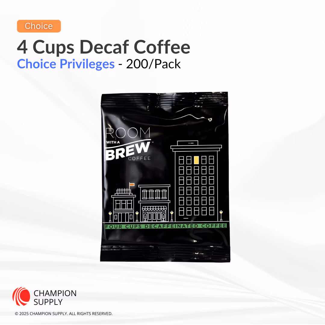 Choice Privileges® Room With A Brew Decaf Coffee, 4 Cup, Case of 200